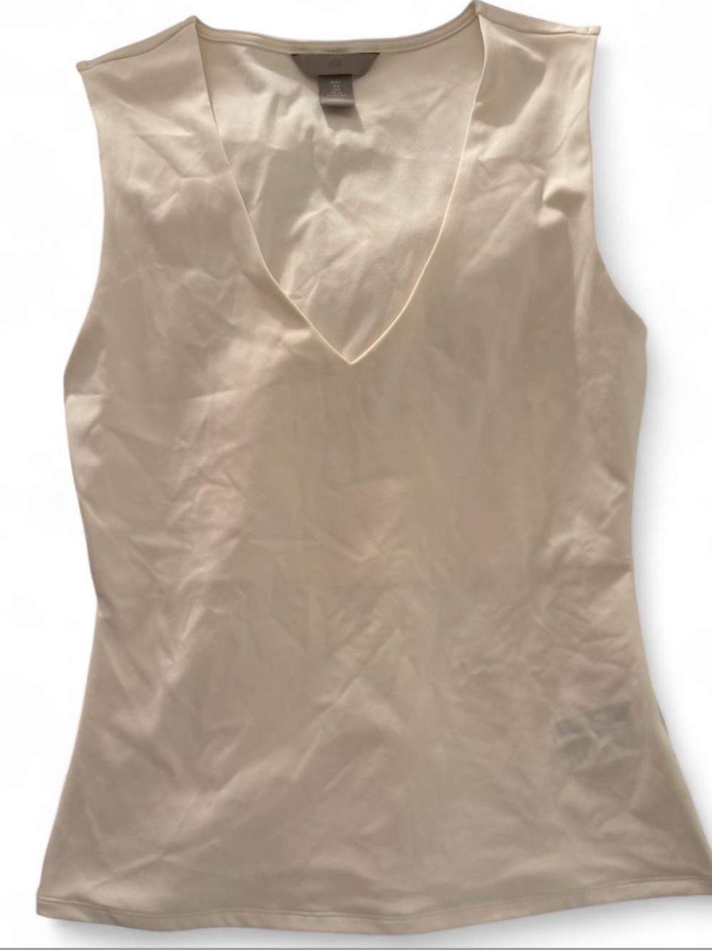 H&M Cream V-Neck Sleeveless Tank Top